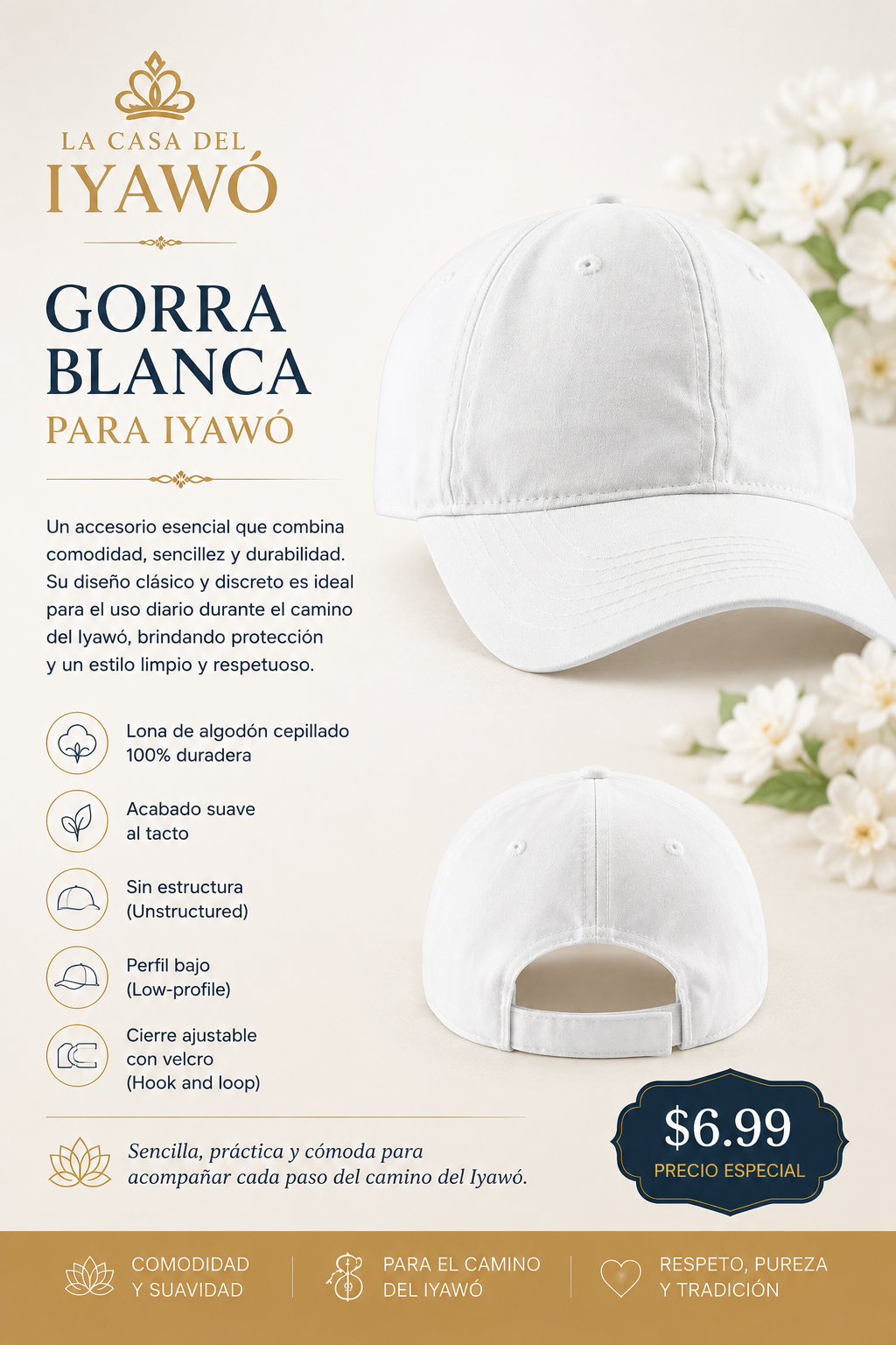 Gorra Blanca para Iyawó